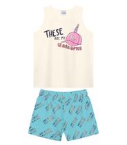 Conjunto Feminino My Unicorns Rovitex Kids Bege Conjunto Feminino My Unicorns Rovitex Kids Bege
