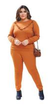 Conjunto Feminino Outono Inverno Roupas Femininas Plus Size