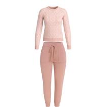 Conjunto Feminino Para Inverno Tricot Modal Blusa Calça