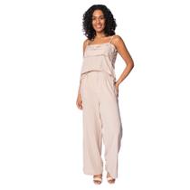 Conjunto Feminino Pellini Babados e Calça Reta Bege