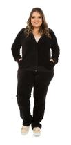 Conjunto Feminino Plus Plush Capuz Inverno Agasalho Calça