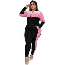Conjunto feminino Plus size blusa com zíper e calça G1 G2 G3 Conjunto feminino Plus size blusa com zíper e calça G1 G2 G3