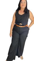 Conjunto Feminino Plus Size Colete + Calça Alfaiataria