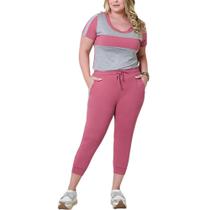 Conjunto Feminino, Plus Size Esportivo, Rosa