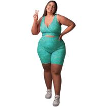 Conjunto Feminino Plus Size Roupa Academia Fitness - BM Modas