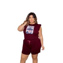 Conjunto Feminino Plus Size Short Feminino Blusa Feminina CT