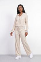 Conjunto feminino plush aveludado calça e jaqueta 61982 -