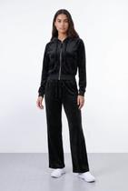 Conjunto feminino plush aveludado calça e jaqueta 61982 -