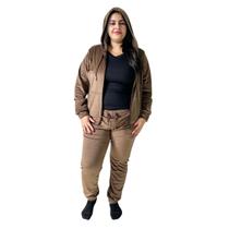 Conjunto Feminino Plush Capuz Moda Blogueira Plus size Frio Conjunto Feminino Plush Capuz Moda Blogueira Plus size Frio