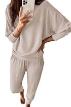 Conjunto Feminino PRETTYGARDEN 2 Peças em Malha Canelada Abricó XL Conjunto Feminino PRETTYGARDEN 2 Peças em Malha Canelada Abricó XL