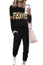 Conjunto Feminino PRETTYGARDEN de 2 Peças com Estampa de Onça, Tamanho L