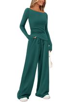 Conjunto Feminino PRETTYGARDEN Lounge Manga Longa Calça Pantalona XL