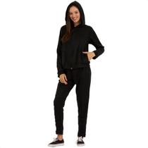 Conjunto Feminino Quente Inverno Plush Bouclê Slim com Zíper 105624A