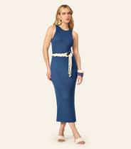 Conjunto Feminino Regata E Saia Em Ribana Endless Azul Conjunto Feminino Regata E Saia Em Ribana Endless Azul
