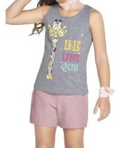 Conjunto Feminino Regata Girafa C/ Short Sarja Texturizada Nº 1 Ao 3