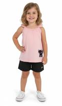 Conjunto Feminino Regata Poá Bolinhas Aplicação Gato C/ Short Tecido Nº 2 Ao 3 Conjunto Feminino Regata Poá Bolinhas Aplicação Gato C/ Short Tecido Nº 2 Ao 3