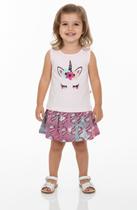 Conjunto Feminino Regata Unicornio C/ Short-saia Nº 1 Ao 3