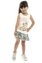 Conjunto Feminino Regata Urso Com Short Saia Nº 1 Ao 3 Conjunto Feminino Regata Urso Com Short Saia Nº 1 Ao 3