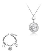 Conjunto Feminino Roma Colar/corrente E Pulseira/bracelete