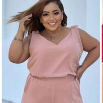 Conjunto feminino rosê beleza sem tamanho