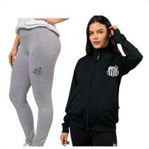 Conjunto Feminino Santos F.C. Calça e Jaqueta Agasalho