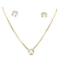 Conjunto Feminino Semijoia Banhado a Ouro 18k BR01212CL00330 Ponto de Luz