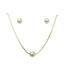 Conjunto Feminino Semijoia Banhado a Ouro 18k BR02143CL01063 Pérola