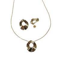 Conjunto Feminino Semijoia Banhado a Ouro 18k BR08987CL02244 Gota Vazado Conjunto Feminino Semijoia Banhado a Ouro 18k BR08987CL02244 Gota Vazado