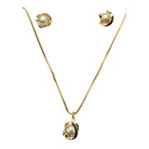 Conjunto Feminino Semijoia Banhado a Ouro 18k CJ00198 Entrelaçado Conjunto Feminino Semijoia Banhado a Ouro 18k CJ00198 Entrelaçado