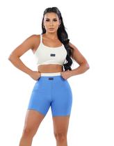 Conjunto Feminino Short Cintura Alta Duas Cores Academia