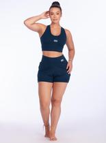 Conjunto Feminino Short Duplo Com Bolso Não fica Transparente Top Nadador Novidade