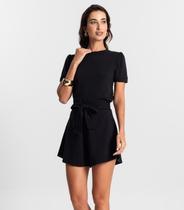 Conjunto Feminino Shorts E Blusa Molecotton KO Preto