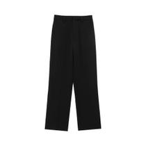 Conjunto Feminino Slim Fit Preto De Duas Peças Verão 2025 Casaco Com Lapela E Zíper Calças De Perna