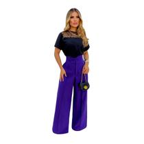 Conjunto Feminino Social com Calça Pantalona e Blusa Elegante Confortável para Festas, Jantares e Eventos Outono Inverno