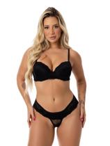 Conjunto Feminino Soutien Bojo Soft com Aro e Calcinha Em Renda Luxo Lingerie Confortável