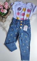 Conjunto feminino Stitch - Minnie - calça jeans e Cropped - Cheios de charme