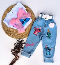 Conjunto feminino Stitch - Minnie - calça jeans e Cropped