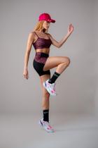 Conjunto Feminino Top/ Bermuda Texas Farm - Be Auth - Fit002 - Preto/ Estampado Conjunto Feminino Top/ Bermuda Texas Farm - Be Auth - Fit002 - Preto/ Estampado