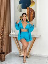 Conjunto Feminino Três peças azul