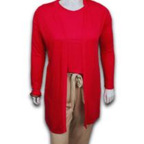 Conjunto Feminino Twin Set Feel Soft Tecido de Malha Plus Size