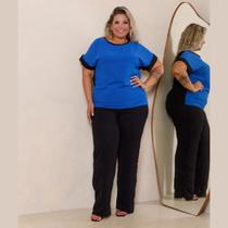 Conjunto Feminino Verão Blusa Manga Curta e Calça Plus Size Conjunto Feminino Verão Blusa Manga Curta e Calça Plus Size