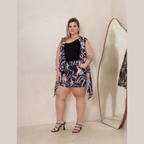 Conjunto Feminino Verão Shorts E Colete Plus Size,Lindo e Estiloso