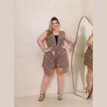 Conjunto Feminino Verão Shorts E Colete Plus Size,Lindo e Estiloso Conjunto Feminino Verão Shorts E Colete Plus Size,Lindo e Estiloso