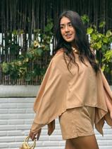 Conjunto Feminino Viscolinho Zoe Tres Peça Blusa Capa Estilo Boho Top Short Conjunto Feminino Viscolinho Zoe Tres Peça Blusa Capa Estilo Boho Top Short