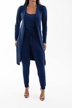 Conjunto Feminino Viscolycra 3 Peças Regata,Calça,Cardigan