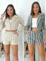 Conjunto Feminino Xadrez Tweed