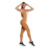 Conjunto Feminino Zero Transparência Top + Calça Legging Poliamida Toque Frio Alta Compressão UV50+