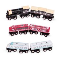 Conjunto ferroviário de madeira Battat Classic Trains 6Pc Magnetic 3+ Conjunto ferroviário de madeira Battat Classic Trains 6Pc Magnetic 3+