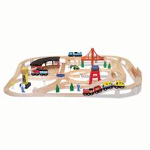 Conjunto ferroviário de madeira Melissa & Doug 130 peças por mais de 3 anos