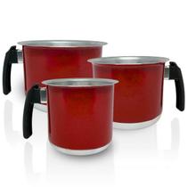 Conjunto Fervedor Alumínio Leiteira Canecão Café 3 Peças Conjunto Fervedor Alumínio Leiteira Canecão Café 3 Peças